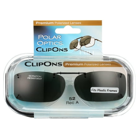 Polar Optics Unisex RECA 52 Plastic ClipOns Sunglasses Gray