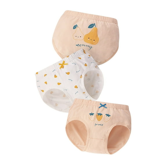 Zanarzt Little Girls Brief Panties Girls Underwear Seamless Big Girl Panties 3PCS Fashion and Comfortable Multipack Back to School Clothes Yellow,6-8 Years