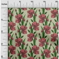 thumbnail image 2 of oneOone Tissu Popeline de Coton Rouge Matériel de Couture Floral Tissu Imprimé au Mètre 42 Pouces de Large, 2 of 4