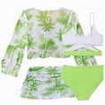thumbnail image 3 of Girls Swimsuit 3 Piece Bathing Suits for 5-12 Years Hawaiian Bikini Set with Cover Ups Skirt, 3 of 8