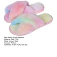 thumbnail image 7 of Mightlink 1 Pair Women Slippers Colorful Plush Non-slip Deodorant Anti Skid Keep Warm Winter Cross Fluffy Slippers for Home, 7 of 7