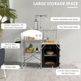 thumbnail image 4 of Outsunny Folding Camping Kitchen with Storage Organizer Windshield Silver, 4 of 10