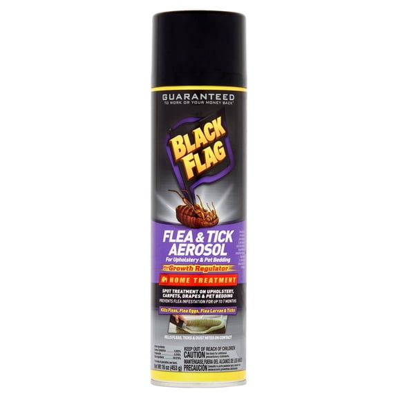 Black Flag Flea & Tick Aerosol for Upholstery & Pet Bedding , 16 Ounces
