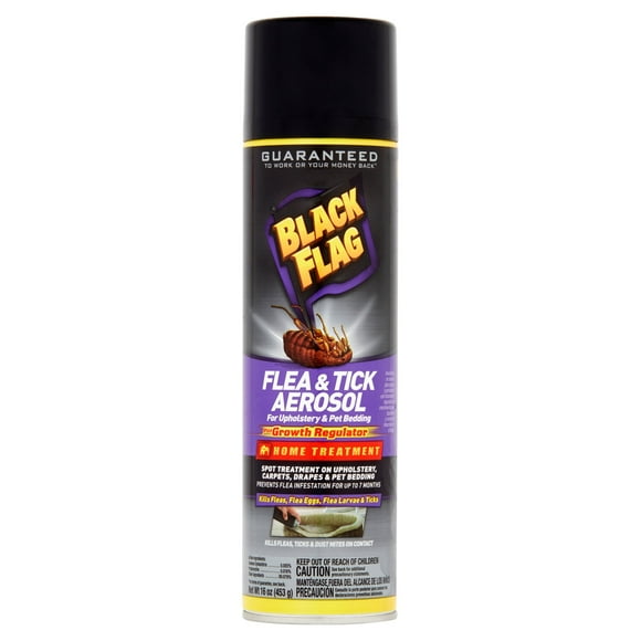Black Flag Flea & Tick Aerosol for Upholstery & Pet Bedding , 16 Ounces