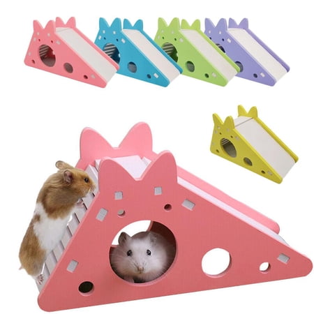 Pink Hamster Slide Toy, Guinea Pig Chinchilla Small Pet Hideout & Play Accessory, Easy Assemble PVC