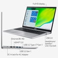 thumbnail image 3 of Acer Aspire 5 A515-56-36UT Slim Laptop, 15.6" Full HD Display, 11th Gen Intel Core i3-1115G4 Processor, 8GB DDR4 RAM, 256GB SSD Storage, WiFi 6, Windows 10 Home (S Mode), Sliver, w/USB Hub, 3 of 6