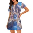 thumbnail image 1 of Disketp Majestic Fantasy Castle para Camisón Corto de Manga Corta para Mujeres, Camisón Cómodo con Escote Redondo, Bonito y Confortable, 1 of 6