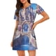 thumbnail image 1 of Easygdp Majestic Fantasy Castle Camisón de manga corta para mujer, informal, estampado, 1 of 6
