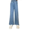 thumbnail image 2 of Ruyang Girls Fashion Denim Pants Elastic Waist Wide Leg Jeans All Seasons Wear Solid Color Baggy High Waist Wash Jeans, 2 of 9
