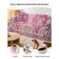 thumbnail image 4 of Boho Pink Couch Cover for 2 Cushion Couch, Middle Century Boho Geometric Abstract Southwestern Washable Love Seat Sofa Covers Slipcover, Throw Sofa Covers for Pets, Furniture Protector 71"x102", 4 of 9