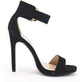 thumbnail image 4 of BURUDANI Women's Ankle Strap Open Toe Stilettos High Heel Sandals Party Dress Black/Nubuck Size 6.5, 4 of 4