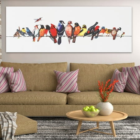 Colorful Birds Stretched Canvas Prints Wall Abstract Art Painting Home Decor Canada - Colorful Abstract Art Home Decor