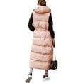 thumbnail image 3 of Winter Women Sleeveless Hooded Vest Coat Casual Solid Warm Parka Vest, 3 of 4