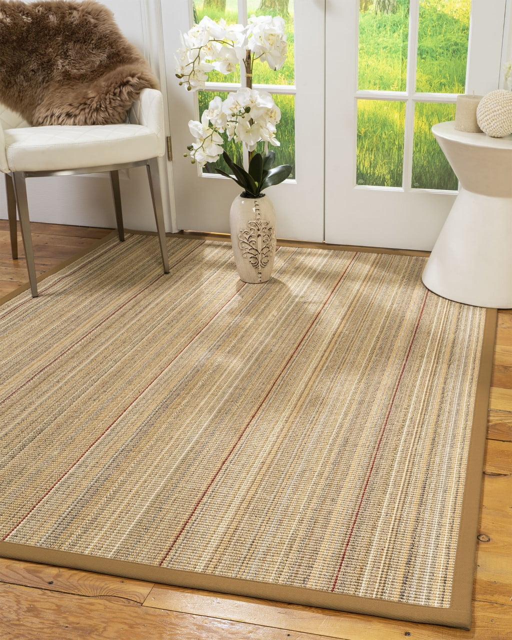 Natural Area Rugs Resort Custom Sisal Rug, 6', Square Doe Border