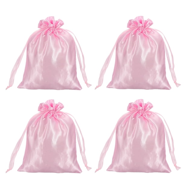 Bolsas de Satén Uxcell con Cierre de Cordón, Bolsa de Favor de Boda Mini Bolsa de Empaque de Regalo para Cumpleaños Navidad Joyería Fiesta Rosa 6x8 Pulgadas