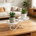 thumbnail image 6 of YuanGuangQ Double Tier Iron Plant Stand, European Style Floor Standing Flower Pot Display Rack, Sturdy Plant Storage Shelf for Living Room Balcony Window Sill Home Use, 6 of 6