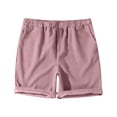 thumbnail image 4 of Mens Retro Corduroy Shorts Summer Casual Adjustable Elastic Waist Solid Color Comfortable Trousers with Pockets Pink M, 4 of 4