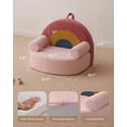 thumbnail image 3 of Toddler Chair Comfy, Foam Kids Chair with Soft Teddy Plush, Toddler Reading Chair with Cute Rainbow Designs- Blush Pink, 3 of 18
