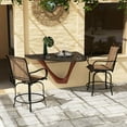 thumbnail image 2 of Outdoor Bar Stools Set of 2 | 360° Swivel for Balcony, Poolside Use | High - Density Mesh & Steel Frame | Comfort with Footrests and Curve Backrests, 2 of 5