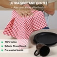 thumbnail image 3 of Native Fab 12 Pack Gingham Check Plaid Kitchen Towel - Soft Cotton - Washcloths - 16x26 - Red, 3 of 7