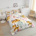 thumbnail image 4 of Kawaii Tiger Bedding Set,Cartoon Tiger Floral Comforter Set,Cute Colorful Flower Quilt Bed Set Wildlife Animal Print Down Comforter with 1 Pillowcase, 4 of 7