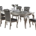 thumbnail image 2 of JERFIT 7-Piece Dining Set with Glass Insert Table & Tufted Upholstered Chairs, Silver Gray Modern Farmhouse Kitchen Room Furniture, 2 of 10