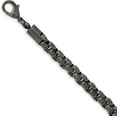 thumbnail image 3 of Solid Chisel Stainless Steel Polished Gun Metal IP-plated Box Chain - 24", 3 of 8