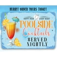 thumbnail image 5 of Pool Sign - Poolside Cocktails - Metal Pool Signs for Outside Funny Pool Decor - Wall Art Swimming Pool Decorations Outdoor for Deck Decor - Funny Pool Signs and Decor Outdoor, 5 of 8