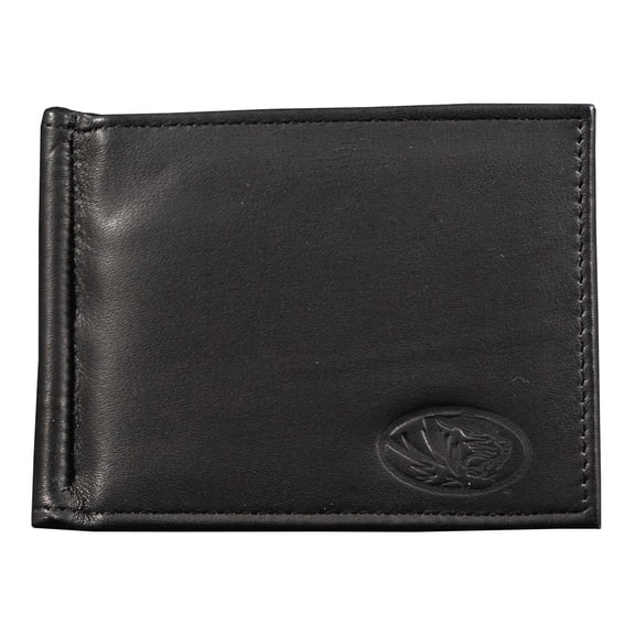 Missouri-Tiger's Genuine Black Leather Money Clip Wallet RFID Blocking