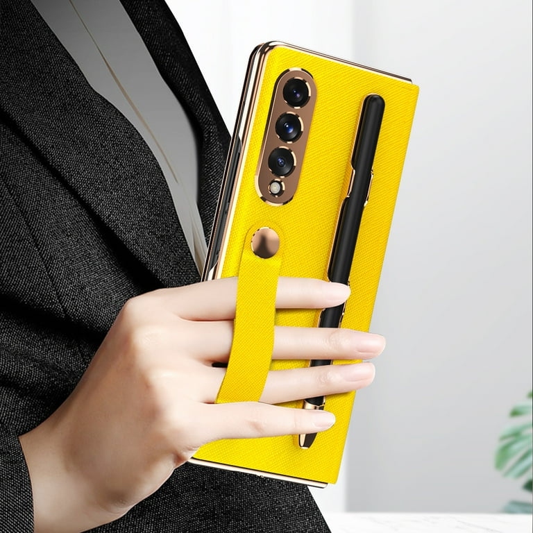 Androidケース Galaxy - Flip Cover with Pen Galaxy Z Fold3 5G Samsung Galaxy Z Fold 3 Case with S-Pen Holder, Dteck Full