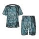 thumbnail image 1 of Fotbe Blue Color Cactus Pijama Estampada de 2 Piezas para Niños – Ropa de Dormir de Manga Corta Cómoda para Niños y Niñas, Camiseta y Shorts de Algodón-X-Large, 1 of 6