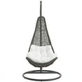 thumbnail image 3 of Modway Chaise Balançoire de Patio Extérieur en Acier Abaté et Rotin Gris/blanc, 3 of 6