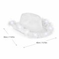 thumbnail image 4 of LED Light Up Cowboy Hat for Adults, White Western Cowboy Hat With Feather Trim, Lighted Party Cowgirl Hat for Holiday Night Event, 4 of 6
