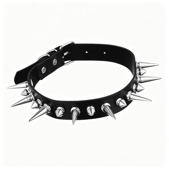 DESIGNICE Adjustable Goth Necklace Spiked Choker Collar for Women | Black Leather Choker Halloween Costume Jewelry Punk Gothic Accessories,Edgy Spiked Choker