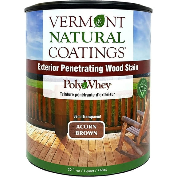 Vermont Natural Coatings PolyWhey Exterior Penetrating Stain Acorn Brown qt