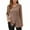 Brown, variant on EchfiProm Ribbed Women Sweater Y2k Pullover V Neck Beige Knit Solid Fanshion Long Sleeve Tunic Sweater Top
