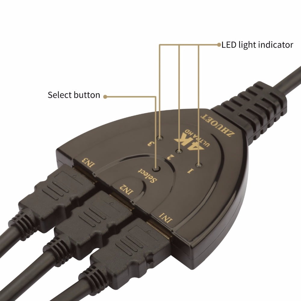 Cable Length Black Computer Cables 4K2K 3D Mini 3 Port Switch 1.4b 4K Switcher Hub Splitter 3 in 1 Out Port 3 Port 3 in 1 Pig Tail Cable Length Black Computer Cables 4K2K 3D Mini 3 Port Switch 1.4b 4K Switcher Hub Splitter 3 in 1 Out Port 3 Port 3 in 1 Pig Tail