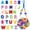 Random Color(A), variant on 78Pcs 6mm Large Hole Letter Beads, 20mm Chunky Letter Beads, Bubble Alphabet Bead, 3 Full A-Z Sets for Paracord Bracelet Bag Charm Keychain DIY Craft