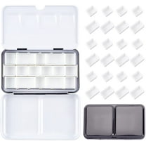 1PCS Mini Empty Watercolor Palette Tin with 12 Half Pans and 24 Full Pans Metal Paint Case Travel Watercolor Box