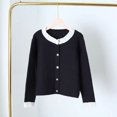 thumbnail image 2 of Suéter Sandros de primavera y otoño con cuello de perla y volantes plisados para mujer, cárdigan francés, cárdigan informal de moda para mujer 2024 nuevo, 2 of 4