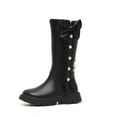 thumbnail image 4 of HAOTAGS Girls Martin Riding Boots, Mid-Calf Princess Boots Zipper High-Top School Winter Boots Black 12.5 Little Kids, 4 of 8