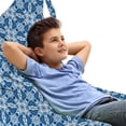 thumbnail image 1 of Ethnic Lounger Chair Bag, Portuguese Azulejo Tile Inspired Pattern with Ornamental Foliage Pattern, High Capacity Storage with Handle Container, Lounger Size, Navy Blue Orange White, by Ambesonne, 1 of 5