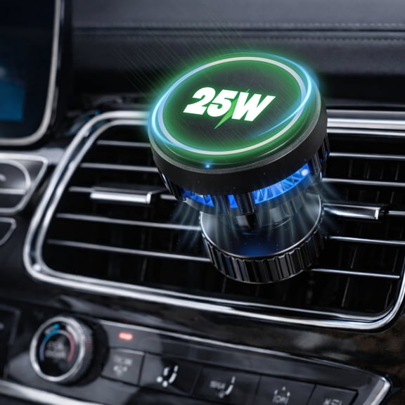Esoulk Qi2 Magnetic Wireless Car Charger 25W, Fast Charging Phone Mount with Cooling Fan, Adjustable Dashboard Car Mount