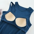 thumbnail image 4 of DuoJiaJ Women's Camisole Top Built In Bra Sleeveless Solid Color Padded Garment Racerback Wide Straps Ribbed Women’s Tank Tops, 4 of 5