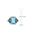 thumbnail image 5 of 7.90 Carat (Ctw) Blue Topaz and Black Sapphire Ring in Sterling Silver for Women, 5 of 7
