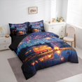thumbnail image 2 of Catabedysis Happy Camping 7 Pieces Full Size Bedding Sets,Night Camper Print Full Size Bed in a Bag For Boys,Multicolor,Black Reversible, 2 of 7