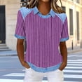 thumbnail image 4 of Tops de Manga Corta para las Mujeres Camiseta Suelta de Primavera Y Verano con Solapa Casual, 4 of 5