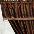 thumbnail image 2 of Chezmoi Collection Amelia 4-Piece Floral Jacquard Patchwork Window Curtain Set, 2 of 2