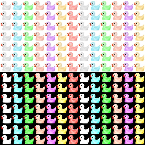 Qweryboo Mini Luminous Resin Ducks for Aquarium, 200 Pieces