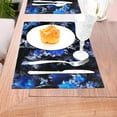 thumbnail image 5 of YFYANG Washable Heat-Resistant Placemats, 70% PVC/30% Polyester, Vintage Blue Floral Pattern Kitchen Table Mat, 12" x 18" 4 Pcs, 5 of 6